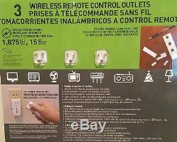 NEW Capstone 3 Wireless Remote Control Power Outlet Light Switch + 2 Remotes NIB