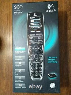 NEW Logitech Harmony 900 Remote Control with Charging Base, Accessories, Unopened