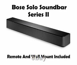 New Bose Solo Soundbar Series II 845194-1100 Remote And Wall Bracket Included