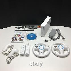 Nintendo Wii Console Mario Kart Bundle with Wii Sports, 2 Controllers & 2 Wheels