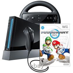 Nintendo Wii Mario Kart Bundle Black Console (Discounted)