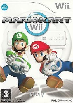 Nintendo Wii Mario Kart Console Bundle Remote Wheel Game