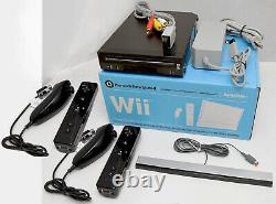 Nintendo Wii Video Game System 2 REMOTE Bundle BLACK Console + NEW ACCESSORIES