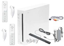 Nintendo Wii White Console 2 Sets AUTHENTIC controllers- Gamecube GUARANTEED