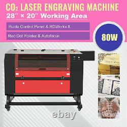 OMTech CO2 Laser Engraver with Ruida Controls Autofocus 28x20 Motorized Bed 80W