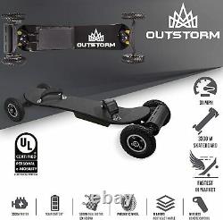 OUTSTORM 31MPH Off-Road Electric Skateboard (3300W) 11Ah Battery 19 Miles Range