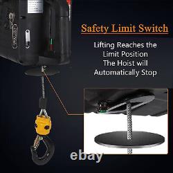 Portable Electric Hoist Winch 110V 1500W 1100 lbs Wire & Wireless Remote Control