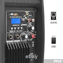 Pyle PPHP837UB 8 600W BLUETOOTH Powered Speaker USB/AUX/MP3 Input & Remote