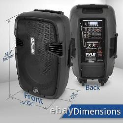 Pyle Portable Bluetooth Loudspeaker Active PA Speaker System Kit Rechargeable