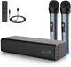 Pyle Wireless Soundbar With 2 Wireless Microphone And Remote Control, 10 Inches