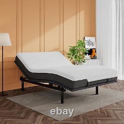 Queen Electric Adjustable Bed Base with Upgraded Motors&Wireless Remote Control
