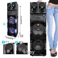 Rechargeable Bluetooth Party Speaker Loud Heavy Bass Stereo WithMIC LED AUX Remote
