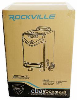 Rockville ROCKnGo 8 Rechargeable Home Theater Bluetooth Speaker+Wireless Mic