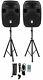 Rockville Rpg122k Dual 12 Powered Speakers, Bluetooth+mic+speaker Stands+cables