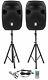 Rockville Rpg122k Dual 12 Powered Speakers, Bluetooth+mic+speaker Stands+cables