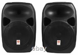 Rockville RPG122K Dual 12 Powered Speakers, Bluetooth+Mic+Speaker Stands+Cables