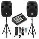 Rockville Rpg122k Dual 12 Powered Speakers+bluetooth+mic+stands+cables+mixer