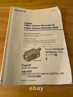 Sony Digital Handycam Video Camera Recorder Hi8 DCR-TRV140 & Tapes