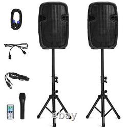 Suono Dual 12 2-way 1600W Powered Speakers with Bluetooth Mic Speaker Stands