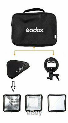 US Godox 2.4 TTL 1/8000s Two Heads AD200 Flash+ 6060 S-Type Bracket softbox Kit