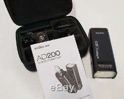US Godox 2.4G AD200 TTL Double Head Pocket Flash Li-ion Speedlite + reflector