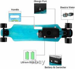 VIVI H2B Electric Skateboard with Wireless Remote Control Longboard Double Motor
