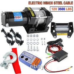 Wireless 3500lb 12V Electric Recovery Winch Truck SUV Durable Remote Control 4WD