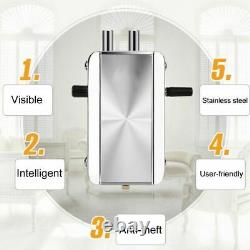 Wireless Home Smart Door Lock Stainless Steel Remote Control Anti-theft Silver