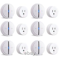 Wireless Plug Outlet Adapter with Mini Remote Control No Hub No Wifi White 6Pack