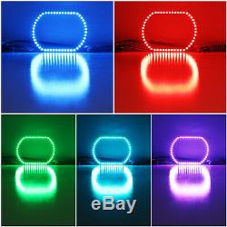 Wireless RGB 7-Color LED Angel Eyes Halo Rings For Chevy Silverado GMC Sierra
