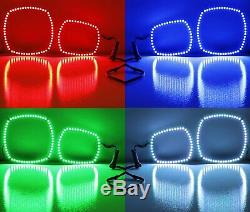 Wireless RGB 7-Color LED Angel Eyes Halo Rings Kit For 2011-14 Dodge Charger