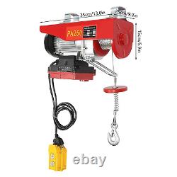 Wireless Remote Control, 110V 550W Overhead Pulley Winch with Towing Sling, 39