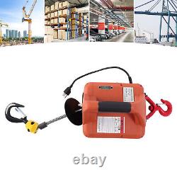 With Wireless Remote Control 110V 1100 LBS Electric Winch Crane Electric Hoist Kit