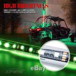 Xprite 6ft Wireless Remote Control Dancing RGB LED Whip Lights for ATV UTV Buggy