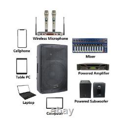 15 2-way Pa Powered Active Speaker System 4000w Audio Bluetooth Usb Ktv Speaker