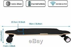 35inch Électrique Planche À Roulettes Longboard 350w Télécommande Sans Fil Maple Plate-forme