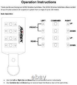 Airrex Wireless Switchbox Air Bag Suspension Controller Switchspeed Remote Avs