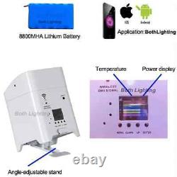 Batterie Sans Fil Led Uplight Wifi Télécommande Lumières De Soirée De Mariage 6x18w Rgbw