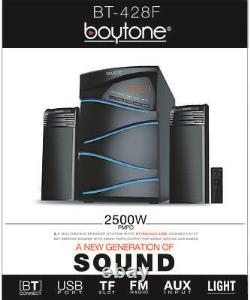 Boytone 2.1 Bluetooth Bluetooth Speaker Stereo Systeme, Lumières, Usb, Sd 50 W