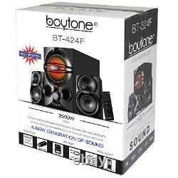 Boytone 2.1 Multimedia Bluetooth Speaker System, Sd Slot, Usb Port, Fm, Dj Light