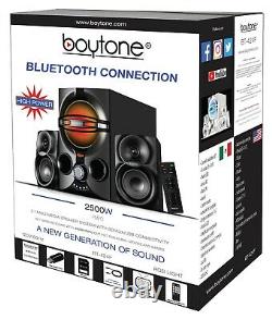 Boytone Bt-324f, Powerful Wireless Bluetooth Home Speaker System 40 W, Radio Fm