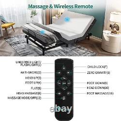 Cadre De Lit De Massage Réglable Queen Size Wireless Remote Control Electric Incline