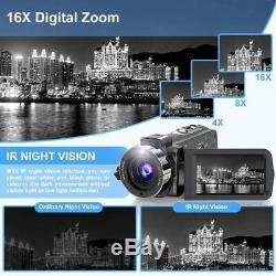 Caméra Vidéo 2.7k Caméscope Ultra Hd 36mp Vlogging Caméra Pour Youtube Ir Nuit