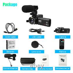 Caméra Vidéo Camcorder Ultra Hd 4k 48mp 16x Vlogging Numérique Microphone Remote