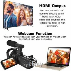 Caméscope Caméra Vidéo Avec Camera Recorder Youtube Microphone 2.7k Ultra Hd