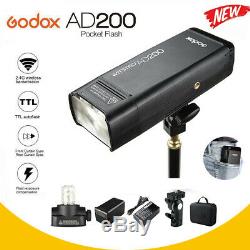 Godox Ad200 2.4g Ttl 1/8000 Hss Double Tête De Poche Speedlite Avec Batterie