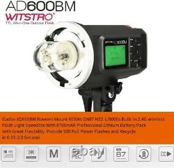 Godox Ad600bm 600w Hss 1/8000s All-in-one Studio Outdoor Flash+cb-09 +pb-600 Sac