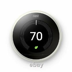 Google Nest Learning Thermostat Smart (3e Génération, Blanc) T3017us