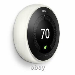 Google Nest Learning Thermostat Smart (3e Génération, Blanc) T3017us
