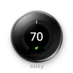 Google Nest Learning Thermostat Smart Wi-fi Thermostat Mirror Noir T3018us